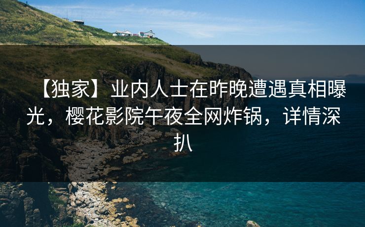 【独家】业内人士在昨晚遭遇真相曝光，樱花影院午夜全网炸锅，详情深扒